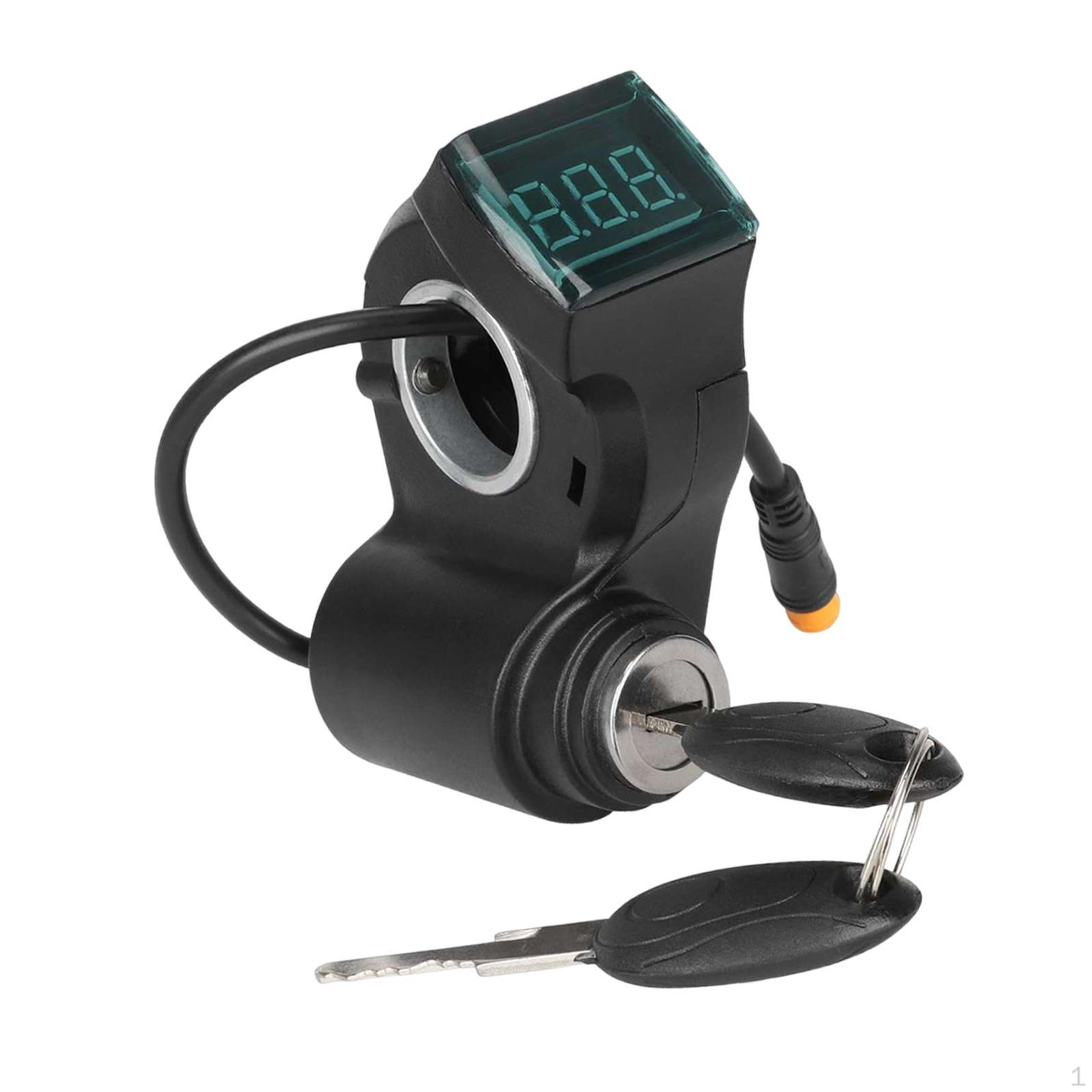 

Lock Handlebar Control Digital Display Power Switch Ignition Plug Waterproof Sturdy PP Material Switch Lock