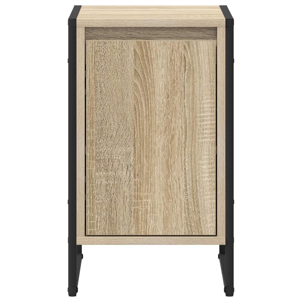 Nightstand Set of 2 Sonoma Finish 39.5 X 30 X 50 Cm Particleboard