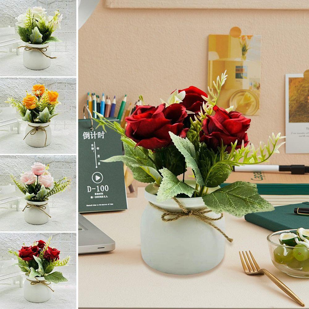 

with Pots Fake False Plants Miniscape Mini Fake Bonsai Plants Outdoor Decor бежевий