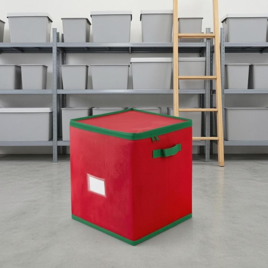 Organizer Portable Christmas Decoration Storage Box with Dividers Lightweight