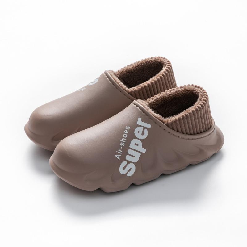 Lidani home slippers men's winter outdoor bag and thick-soled indoor thermal cotton shoes women's household simple autumn and winter