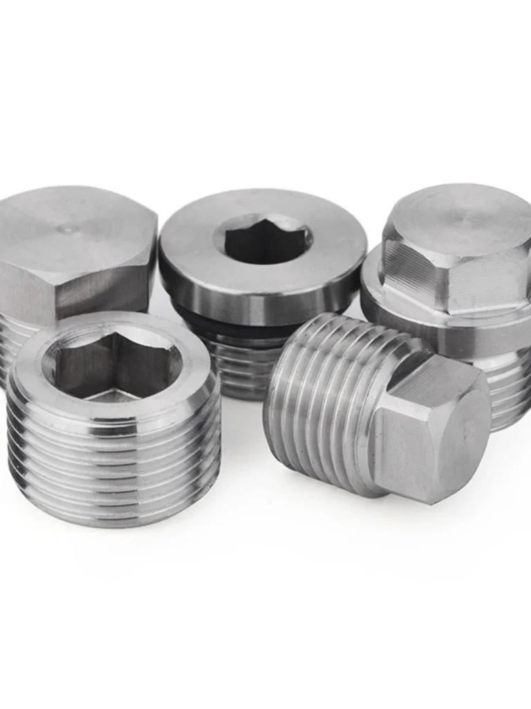 1/8" 1/4" 3/8" 1/2" 3/4" 1" -1-1/2" BSP NPT Male Countersunk Flange Hex Square End Plug Cap 304 Stainless Steel Pipe Fitting