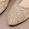 Women's Spring Summer All-match Mesh Sandals Plus Size Solid Color Thick Heel Flat Lace Shoes