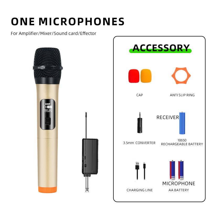 Wireless Microphone 2 Channels VHF Fixed Frequency Handheld Mic Micphone For Party Karaoke Professional Church Show Meeting