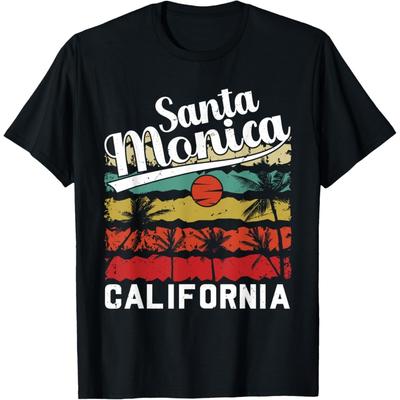 California Santa Monica Beach Summer Vacation T-Shirt(4)