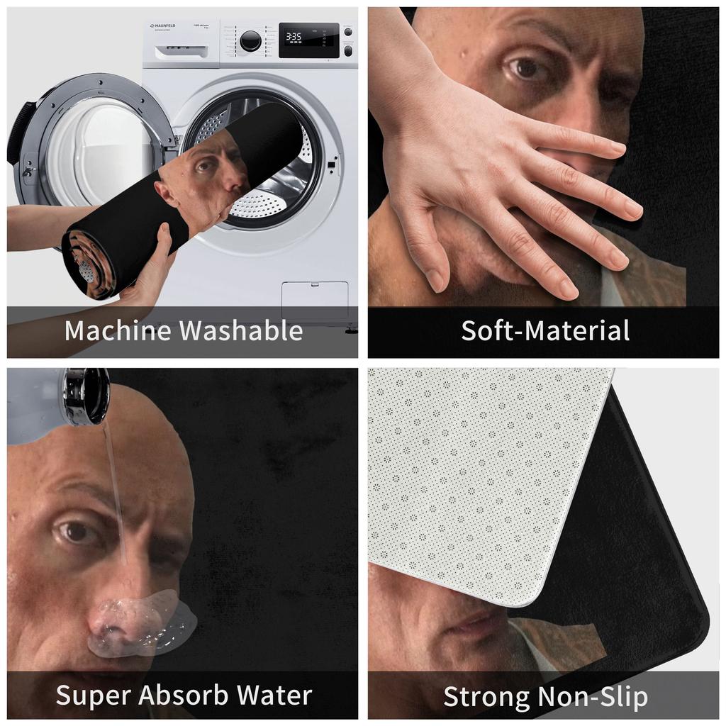 Eyebrow Meme Dwayne The Rock Johnson Doormat Mat Anti-Slip  Bathroom Kitchen Balcony Rug Carpet 40*60cm