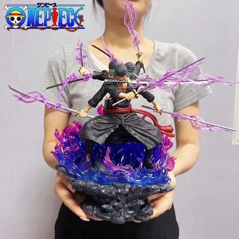 39cm One Piece Zoro Anime Figure Wano Onigashima 9 Swords Style Action Figurine Pvc Statue Model Collectible Decoration Toy Gift