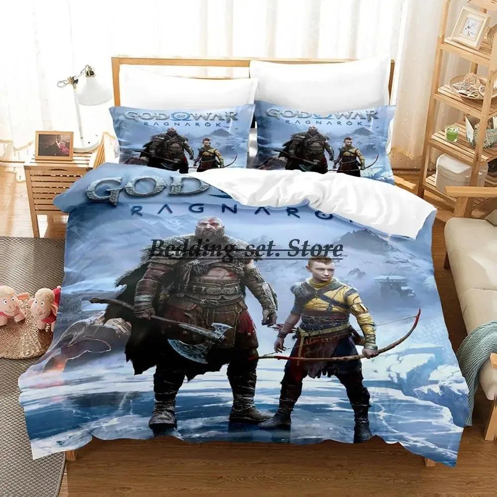 Sada povlečení God of War Jednolůžko Twin Plné Královské Královské Velikosti Postelová Sada Pro Dospělé Dětský Pokoj Povlaky na Peřinu Sada Povlečení Anime