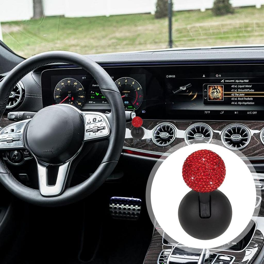 Auto-Ein-Tasten-Starthebel mit Strassstein-Dekoration Push-Start-Joystick-Kugel Ein-Tasten-Start