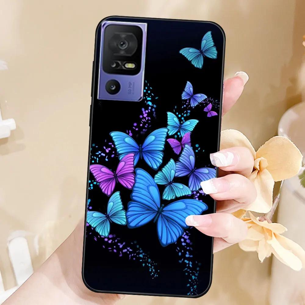 Case For TCL 40 SE Coque TPU Soft Silicone Fashion Phone Funda For TCL 40 SE Back Cover Floral Case Luxury Capa Marble Bumper
