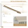 Awnings Sun Protection Retractable With Hand Crank Metal Frame Polyester White And Beige 3.95 X 2.45 M