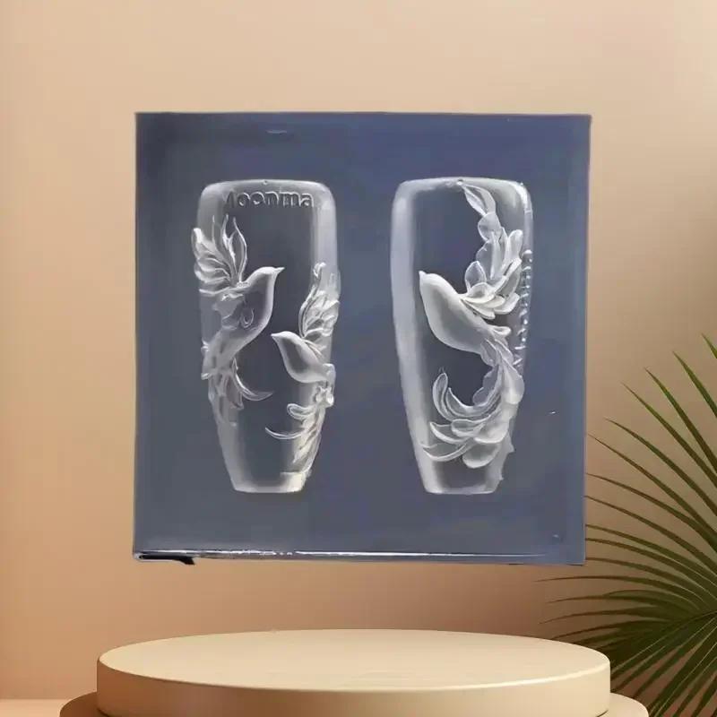 Niedliche Taube 3D Silikon Nagelform DIY Nail Art Dekoration Transparente Reliefvorlage Maniküre Designwerkzeug Für Nagelkunst