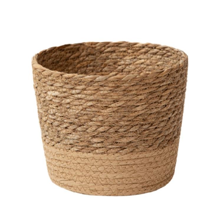 Straw Weaving Flower Plant Basket Grass Planter Indoor Outdoor Garden Pot