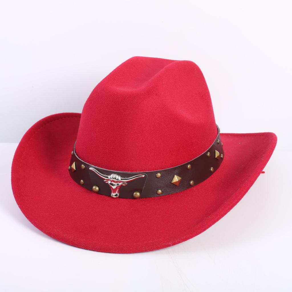 Beliebte europäische und amerikanische Mode OL-Stil einfarbiger Cowboyhut Herren und Damen High-End Zylinder Jazzhut Filzhut