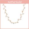 Stylish Alloy Gold Pearl Necklace Chic Minimalist Jewelry Perfect For Gift Giving