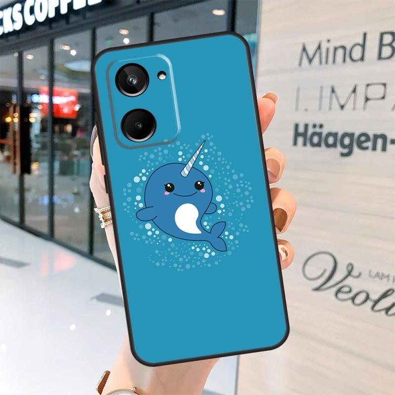 Cute Sea Narwhal Quotes Case For Realme 15 Pro 14 13 11 12 Pro Plus GT7 GT6 C55 C51 C53 C35 C33 C61 C65 C67 C71 C75