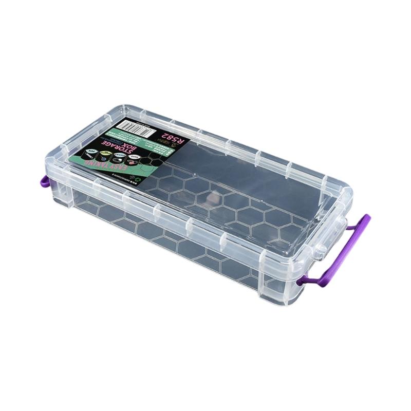 

Clear Pencil Case Practical Small Storage Box Pencil Container Stackable Pencil Box Pencil Container for Small Parts 1