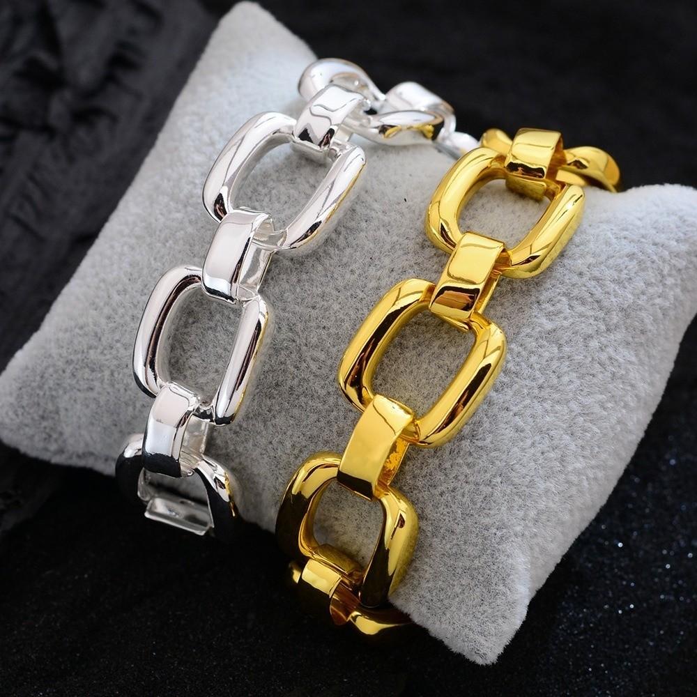 Chunky Chain Chain Bangle Geometric Hollow Hand Jewelry Fashion Statement Wristwear  Women Jewelry