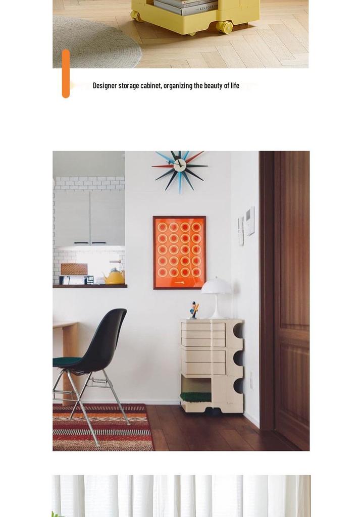 Nordic Rotating Multi-Layer Storage Cabinet: Versatile Makeup, Bedside, or Snack Organizer