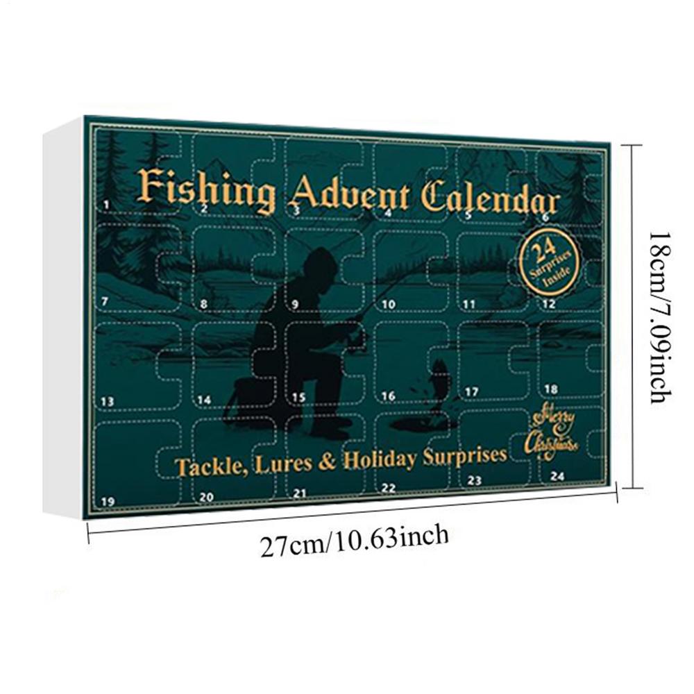 Fishing Lure Calendar Advent 2025 Christmas 24-Day Fish Bait 2025 Holiday Fish Lure Set Countdown Calendar For Boys Boyfriend