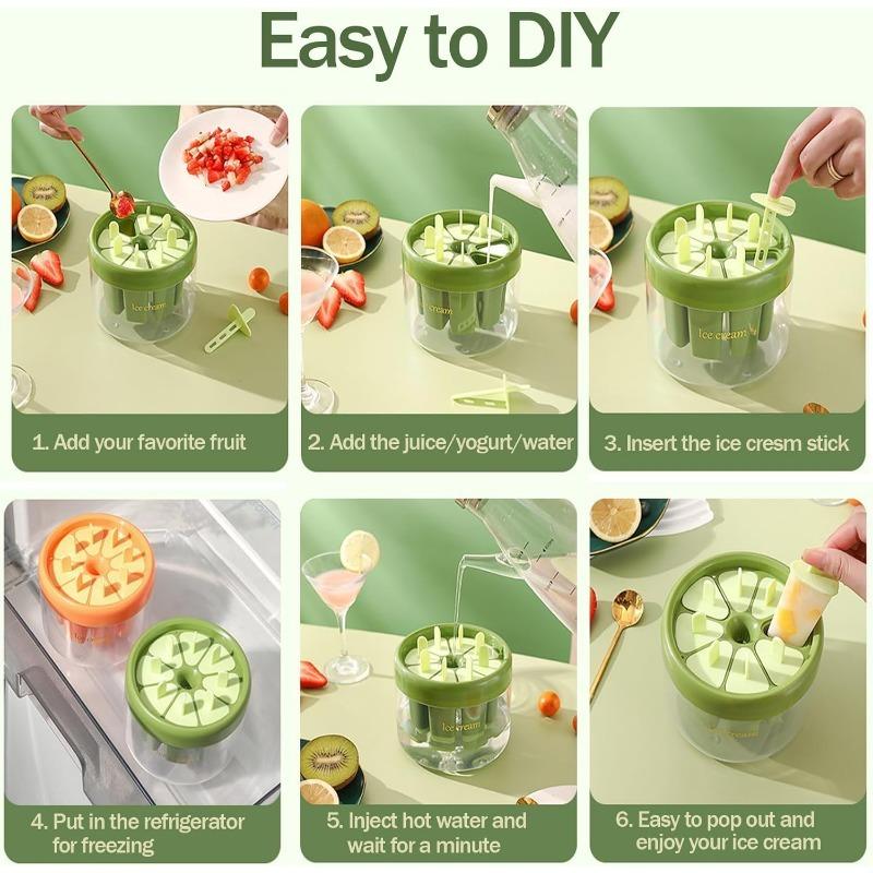 Mini Popsicle Mould for Kids Reusable DIY 8 Pieces Ice Pop Mould for Homemade Easy Release Popsicle Maker