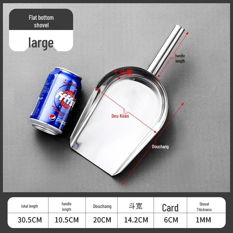 Stainless Steel Flat Bottom Scoop Set