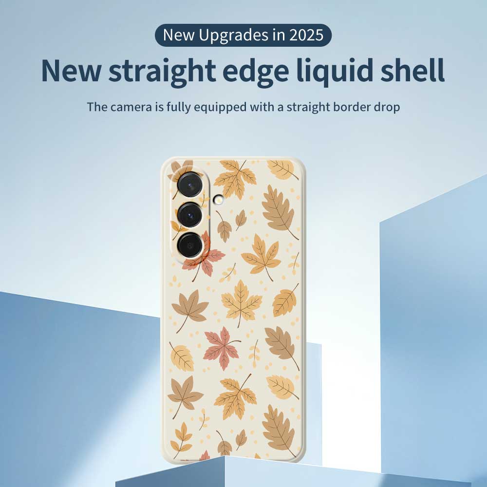 For Samsung Galaxy A36 5G Case Leaves Pattern Printing Straight Edge TPU Phone Back Cover