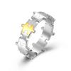 Anello per Coppia Puzzle Stile Neutro Design di Nicchia Anello in Acciaio al Titanio di Lusso Leggero