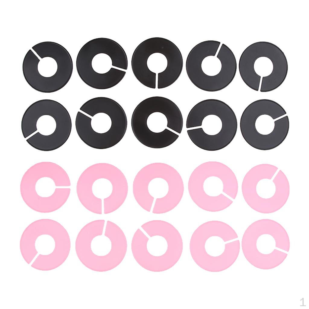 20pcs Clothes Rack Size Dividers Wardrobe Round Hanger Black