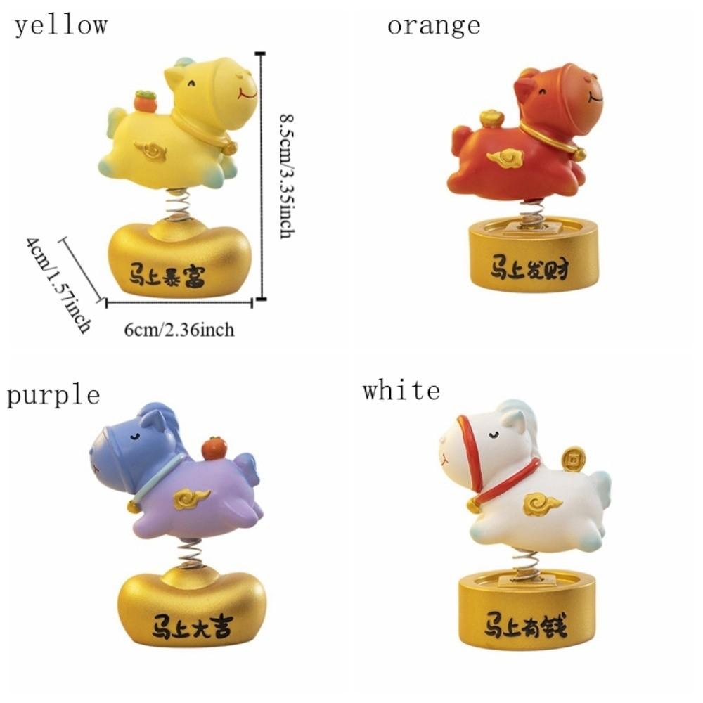 Cartoon Zodiac Pony Ornaments Pony Shape Resin Horse Statue Horse Year Kawaii New Year Desktop Ornament Office