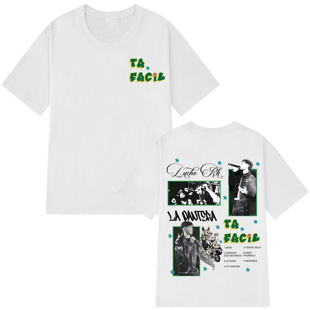 

La Panter Lucho Rk Ta Facil New Album 2026 Fashion Print Tees Unisexs Women Harajuku Hiphop Tshirts Loose Casual Vintage Tshirt S