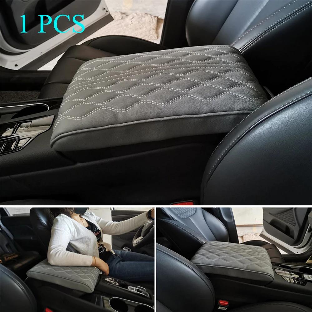 Couro Carro Apoio de Braço Central Almofada Macia Preto Auto Console Central Descanso de Braço Assento Caixa Tapete Almofada Capa de Almofada Veículo Protetor