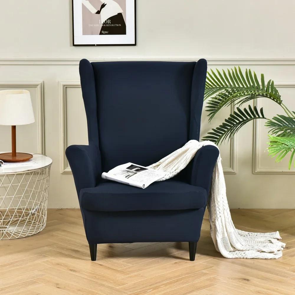 Elastic Floral Print Stretch Protector Wingback Chair Covers Recliner Wing Arm Sofa Cover Slipcover Furniture Protector