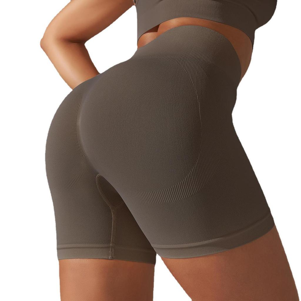 High-Waist Peach Lift Yoga Shorts - Women's Fitness & Running Apparel