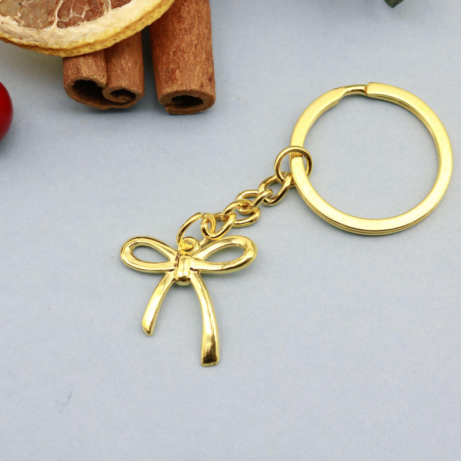 Hot Selling Geometric Bow Knot Keychain Pendant Jewelry старого золота