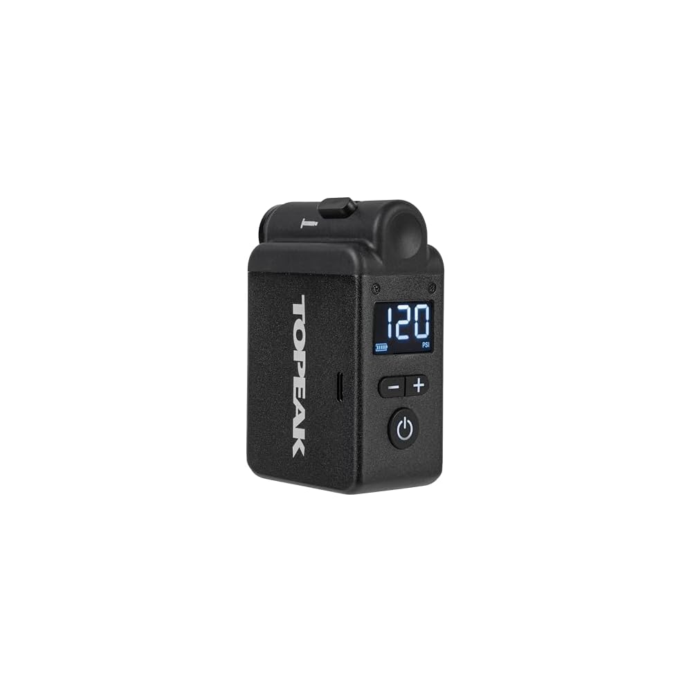Topeak E-Booster Digital Electric Pump with Digital Gauge for Bicycle Tires, Black