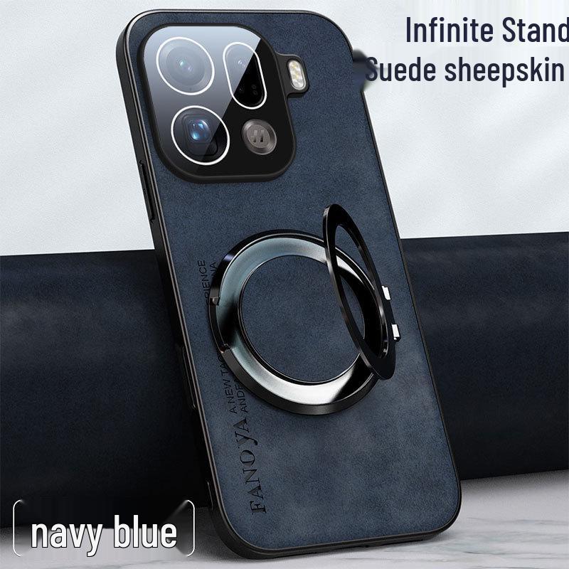 Compatible OPPO FindX9U Suede Leather Stand Case with Full Lens Protection