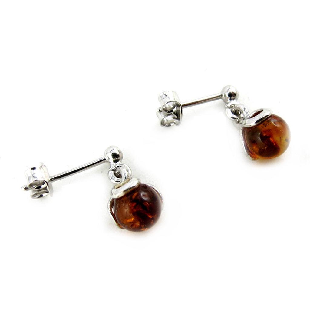 Les Trésors De Lily [N1979] - Amber 'Inspiration' Silver Earrings (rhodium-plated) - 15x7 Mm