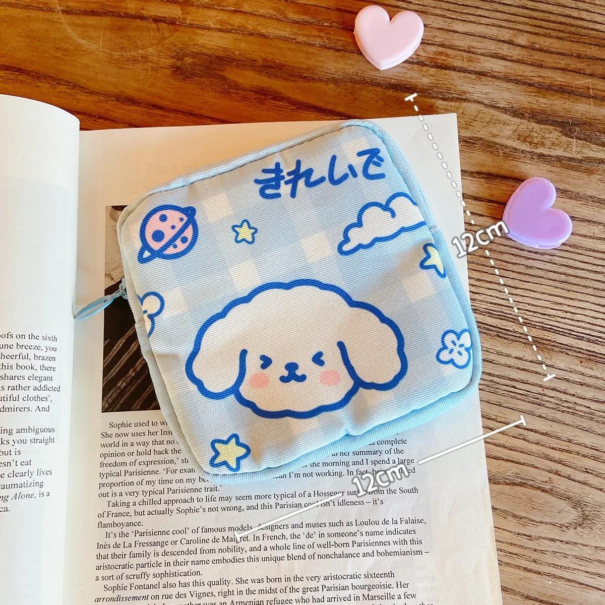 Cute Bear Large Capacity Sanitary Napkin Storage Bags Girls Cartoon Physiological Period Tampon Organiser Bag Mini Bag
