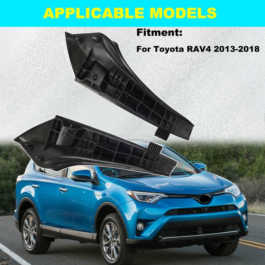 2Pcs L+R Front Fender Cowl Side Corner Seal Trim Auto Hood Sealing Strip Rubber Part Set for Toyota RAV4 2013 2014 2015 2016 2017 2018 53866-0R030