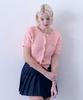 Clo'Et Half Sleeve Cable Knit Cardigan + Peach