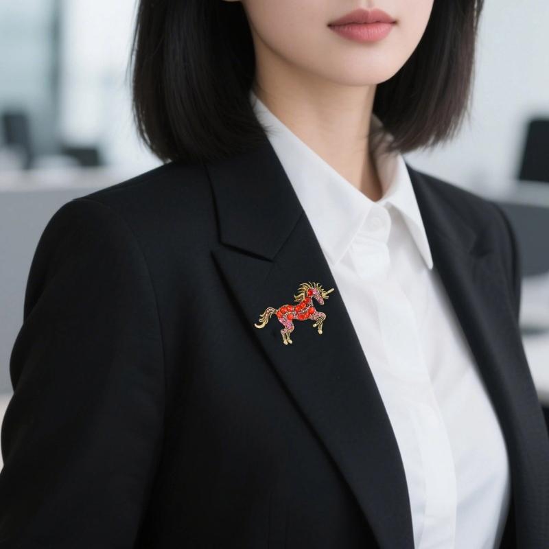 Elegant Unicorns Brooch For Women Portable Alloy Jewelry Accessory for Daily Wear and Special Occasions