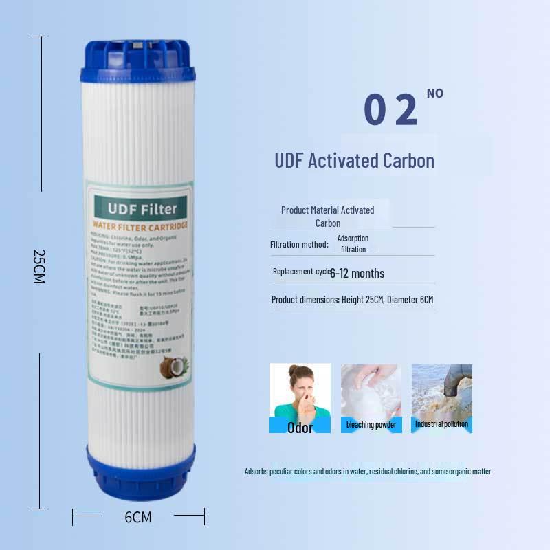 Elemento filtrante fine da 10 pollici per purificatore d'acqua domestico, diametro 6 cm
