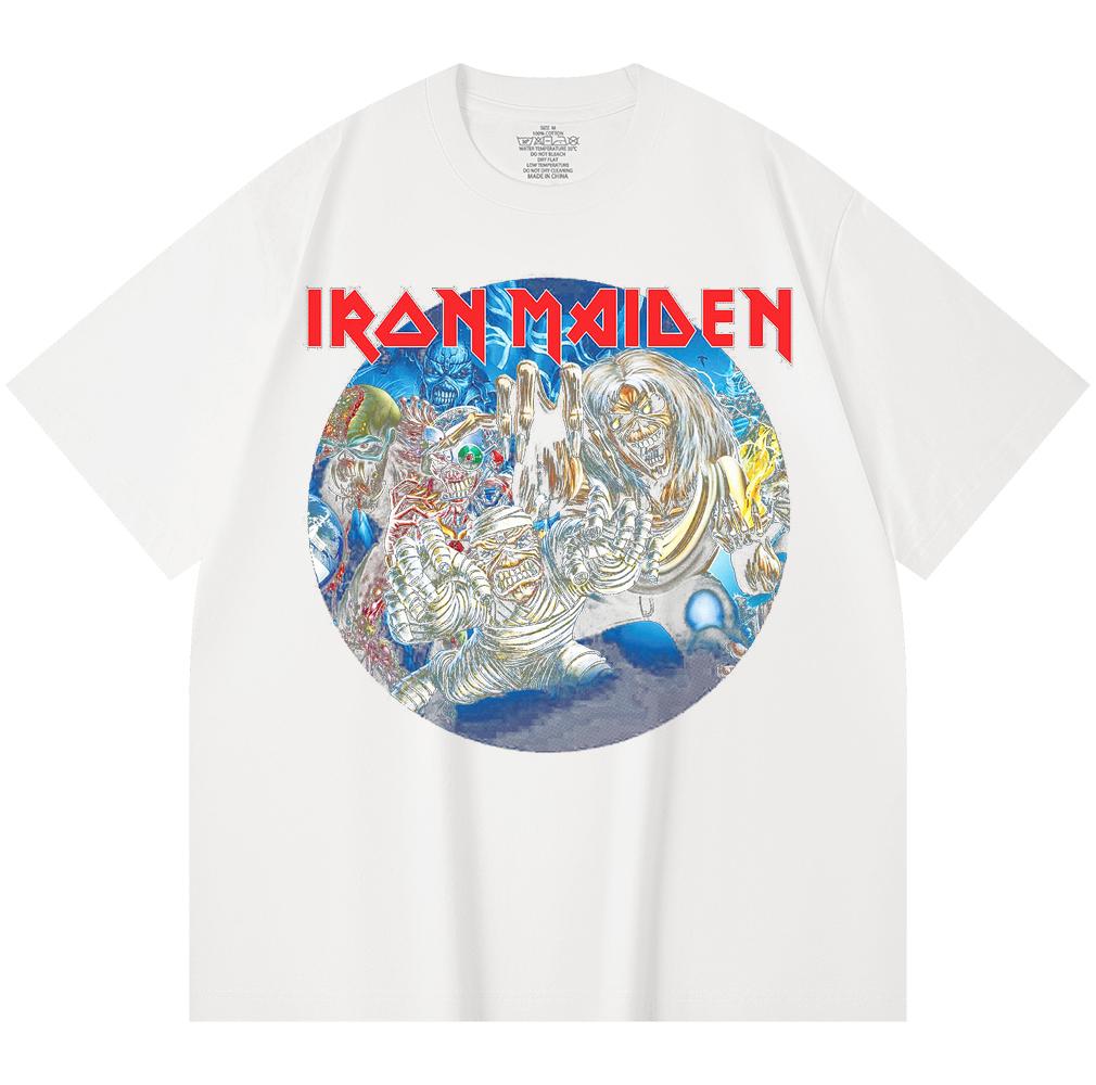 230 Gsm 100% Cotton Heavy Metal T-Shirt  Rock Band Popular Music Print Unisex Heavy Cotton T Shirt