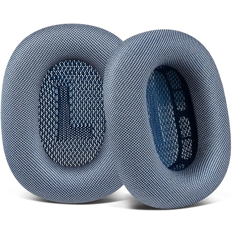 

SOULWIT ear pads ear cushion for Airpods Max Over-Ear headset for exchange earmuffs pad durable mesh fabric head pad soft foam ear cup - sky blue