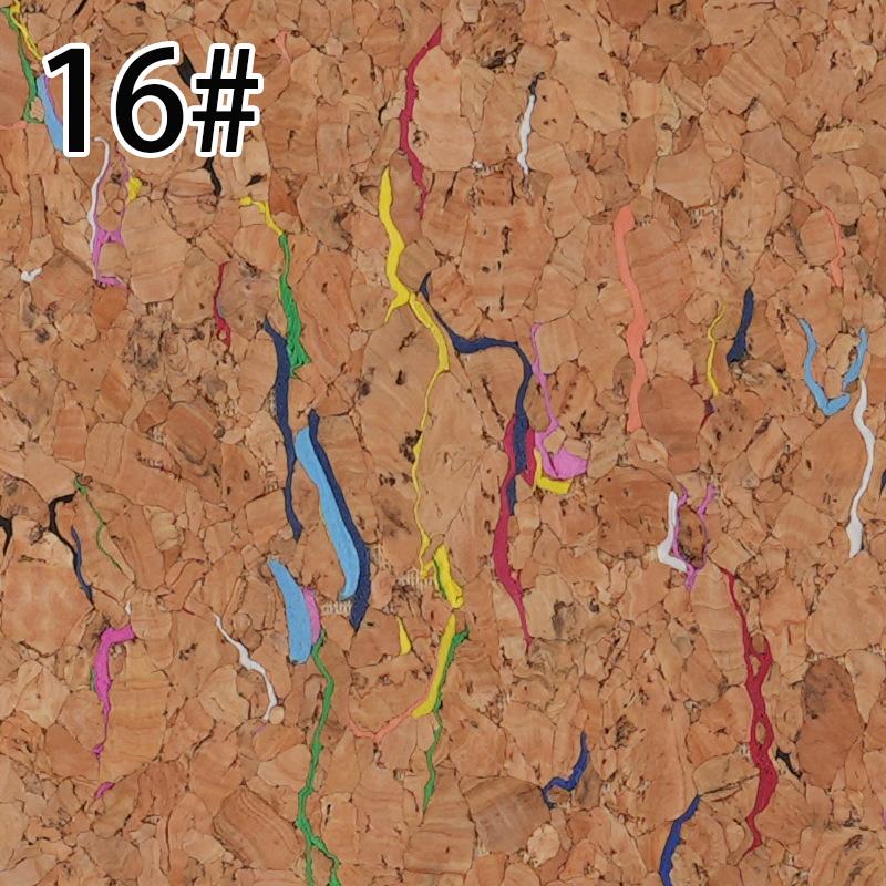 NEW 100cm*138cm Glitter Natural Cork Wood Leather Fabric Printed Colored Bow Craft Bag Shoes Sewing DIY Decor Crafts