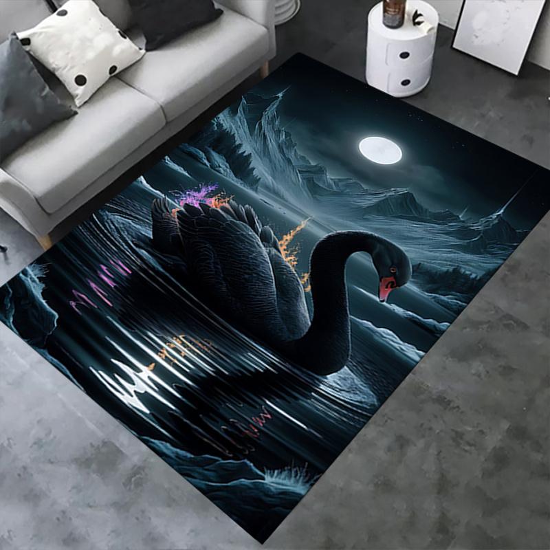 Black Swan Chair Mat: Office Carpet for Comfortable Seating, Perfect Gift for Home Decor and Various Rooms