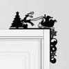 Wrought Iron Christmas Sleigh Wall Decor Home Door Frame Corner Art Ornament