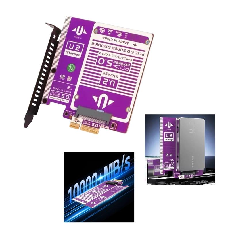 Fast Speed PCIe 5.0 4X to U.2 Expansion Card Supporting Multiple Drive Setups and Optimized Heat Management