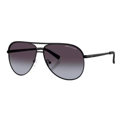 Emporio Armani Alloy Pilot Style Sunglasses Unisex Sunglasses Black AX200260008G